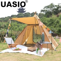 ranch hexagonal pyramid tent outdoor camping uv protection large space storm proof indian pyramid tent for 3 4 people
