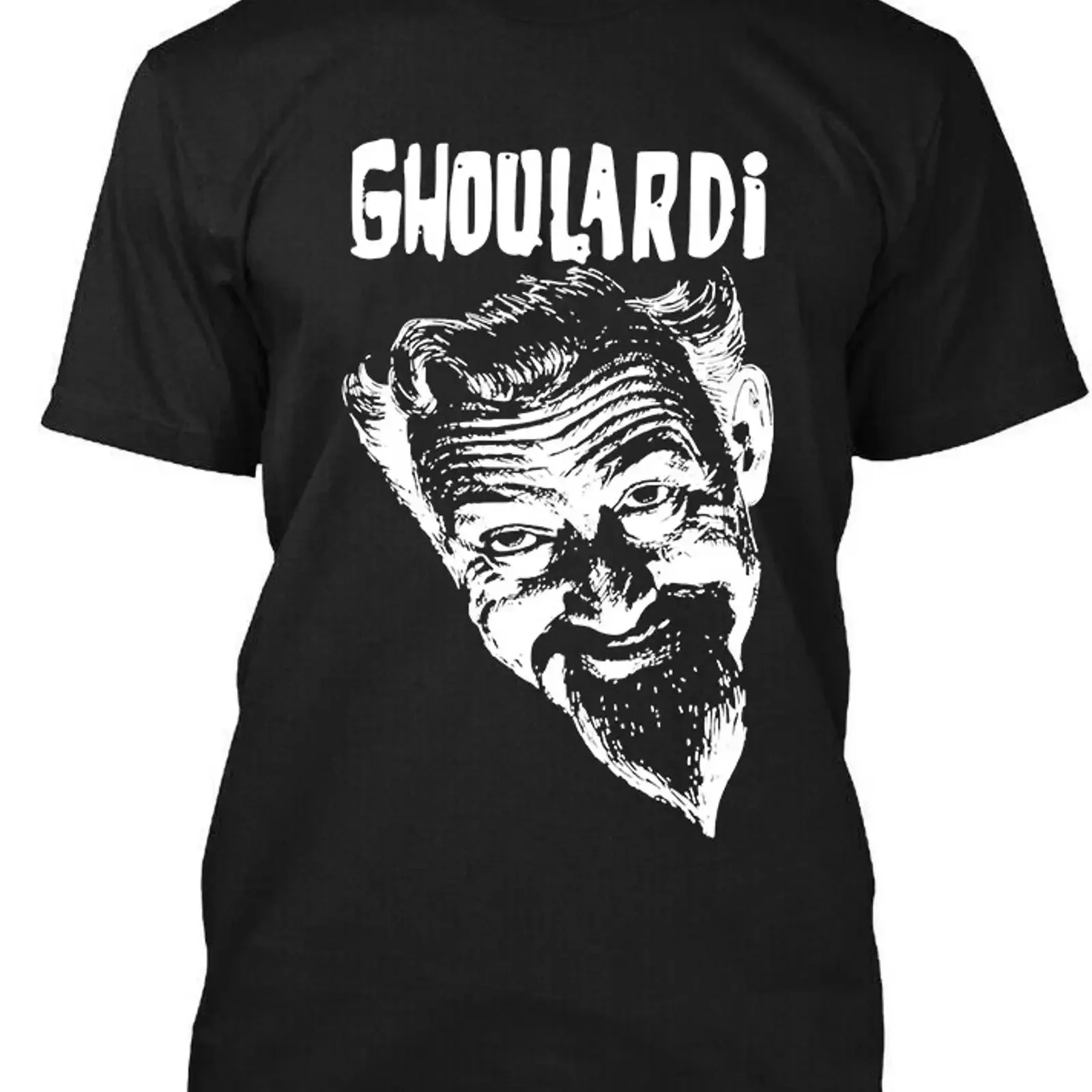 Фото Футболка NWT Ghoulardi Horror Host Shock Theater с изображением вымышленного персонажа, размеры S-4XL, винтажная, с эффектом потертости, стильная, эластичная, уличная одежда №1