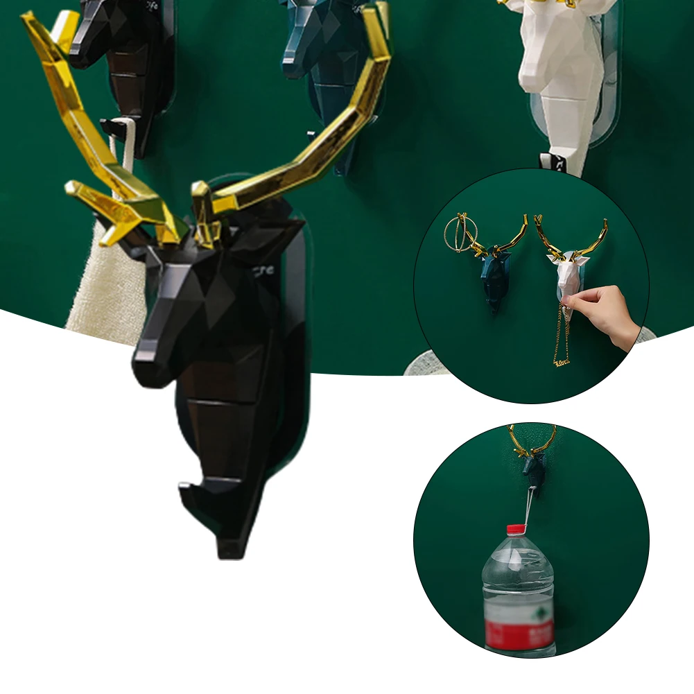 

Creative Antlers Key Storage Hook Wall Mounted Waterproof rack for Bathroom Punch-Free Key Hanging Hook Adhesive Coat Hat Hanger