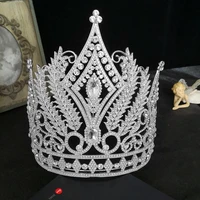 luxury crystal rhinestone wedding prom big crown new european style bridal tiara headpiece princess bride hair accessories