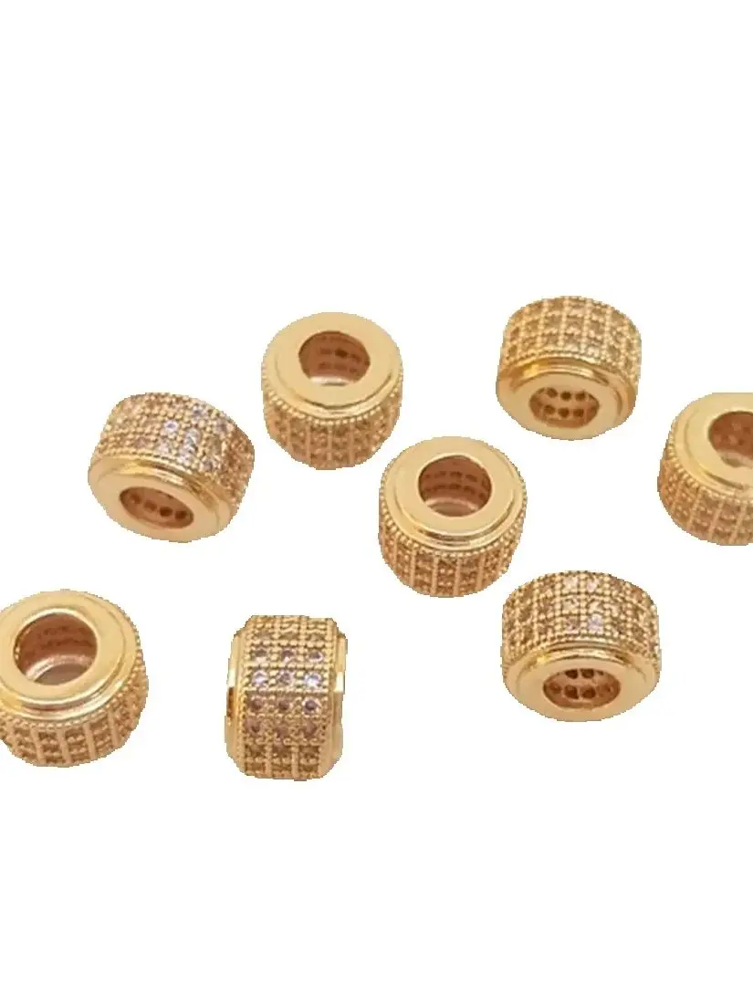 14-каратное золото микроинкрустированный цирконом подвеска на дорогу бусины