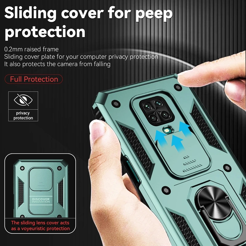 Чехол Redmi Note9S в стиле милитари с кольцевой подставкой для Xiaomi Note 9S 9 S защита камеры