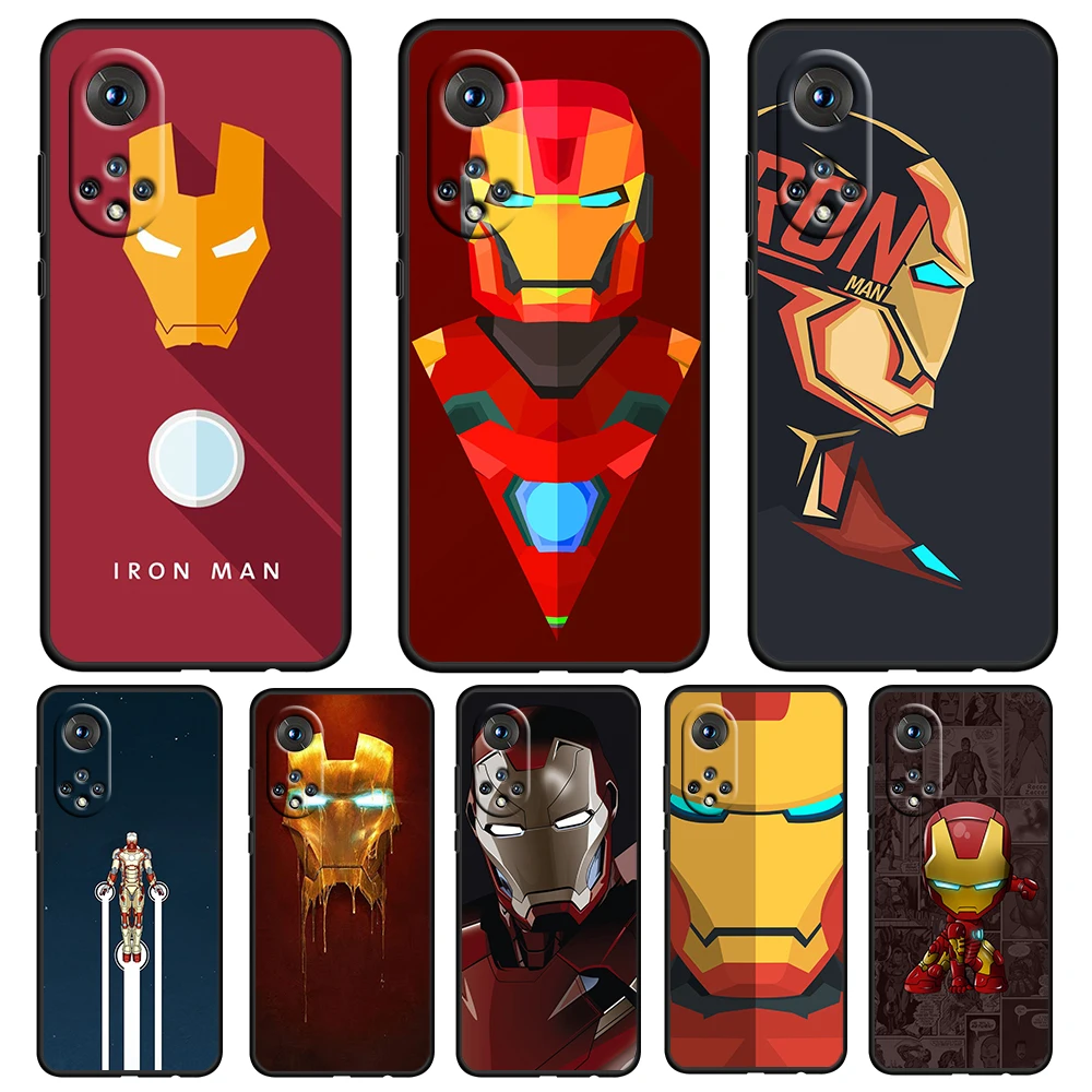 

Marvel Iorn Man Cartoon For Honor 60 50 20 SE Pro X30 10X 10i 10 9X 9A 8X 8A Lite Silicone Soft TPU Black Phone Case Capa Cover