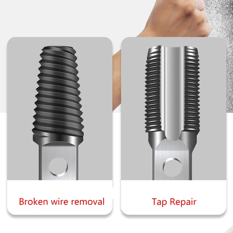 

Broken Bolt Extractor Kit Pipe Screw Extractor Set Damaged Bolt Water Pipe Remover Set for 4# / 6# Thread Broken Bolt