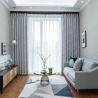 european style modern jacquard window curtains luxury blackout curtain simple striped pattern elegant livingroom bedroom drapes