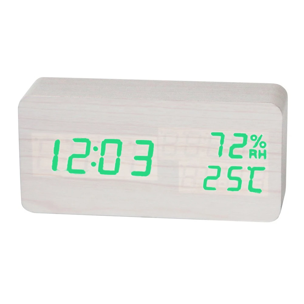 

Bedroom Electronic Decorative Power-Saving Wood LED Display Living Room Digital Desk Desktop Bedside Classic Alarm Clock