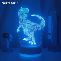 new 3d led night light lamp dinosaur 16 color remote control table lamps toys birthday christmas gifts for kids home decoration