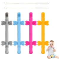 baby hollow tube teether toy infants soother nursing bpa free baby teeth sensory chew molar stick avoid eat finger toy wholesale
