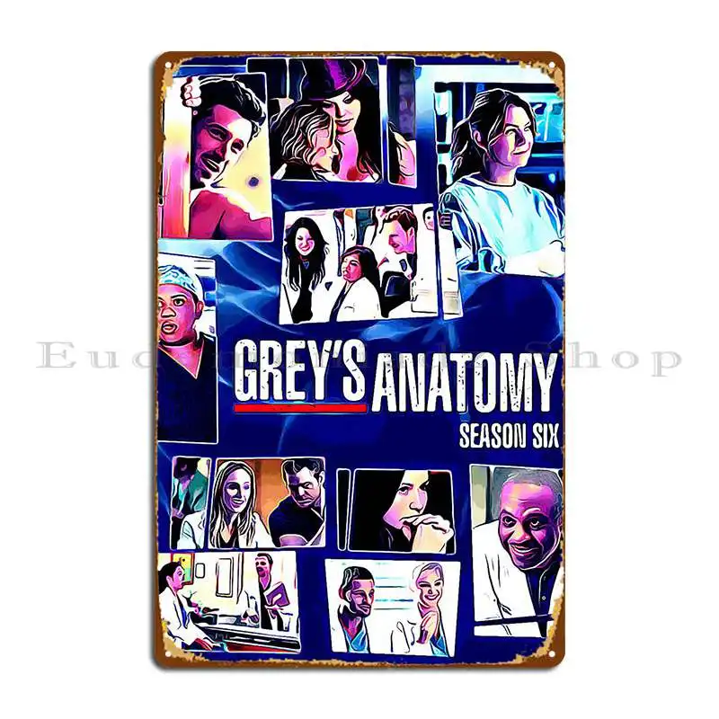 Жестяной плакат Greys анатомия 5 металлических знаков Настенная пещера бар кухня