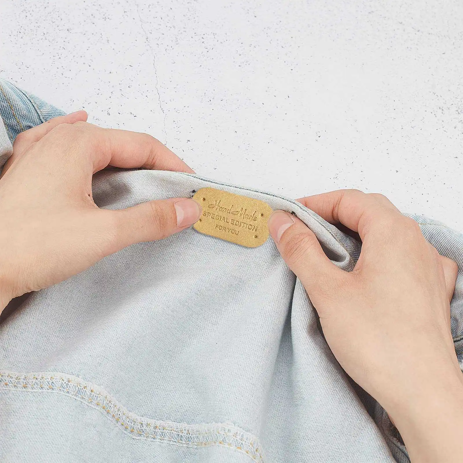 100 шт. бирки из искусственной кожи для одежды подарок ручной работы этикетки