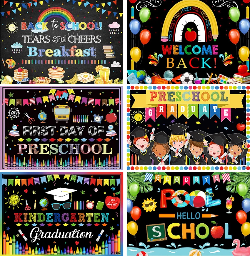 

Kindergarten Back To School Backdrop Watch Out Here I Come First Day of School Preschool Photography Background Kids Classroom