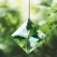 60mm 4 holes square clear crystal prism hanging sun catcher chandelier parts diy home wedding decor accessories