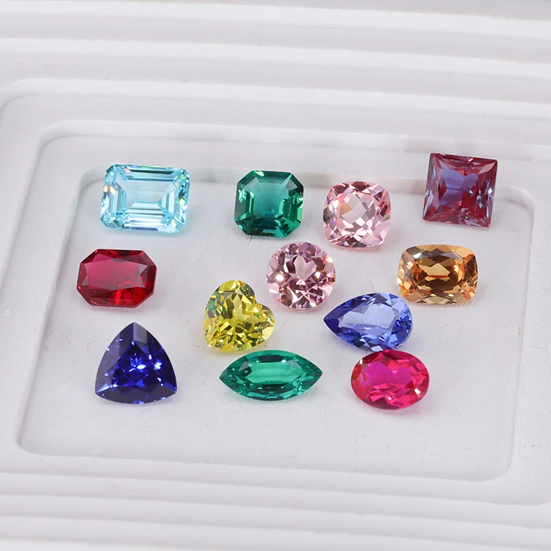 Двойное сердце резки Параиба цвет Лабораторный сапфир Драгоценный камень для