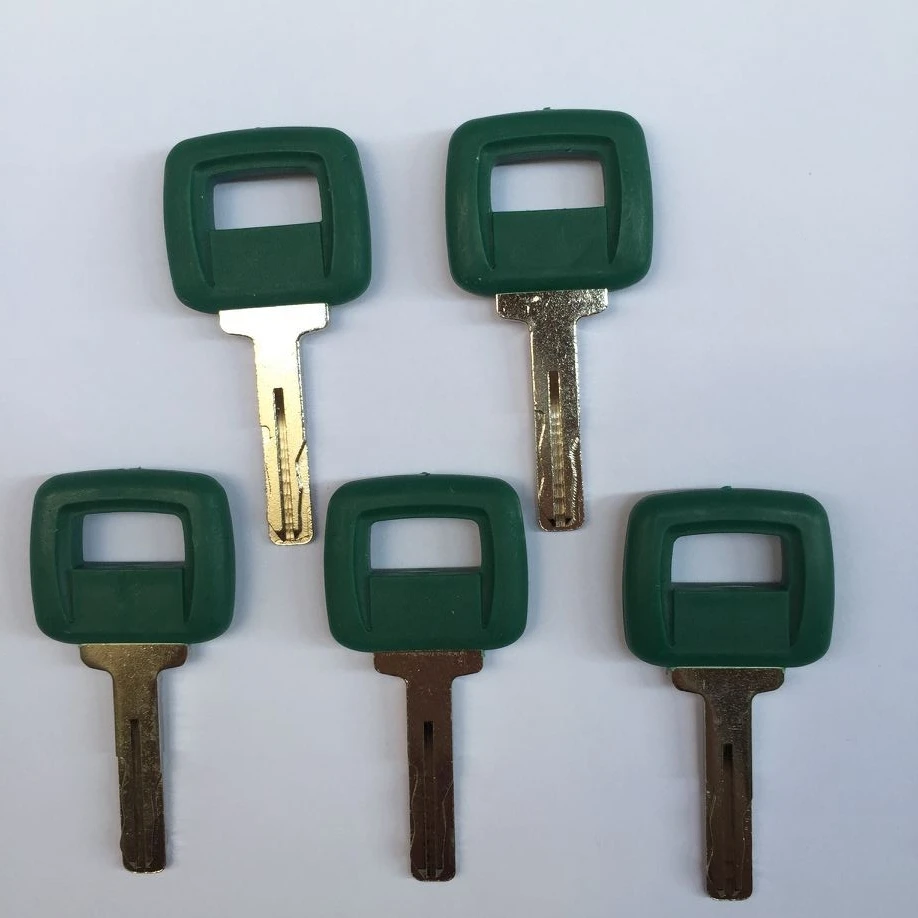 

5 шт. зеленые ключи зажигания 11039228 для Volvo погрузчик тяжелое оборудование лазерная резка