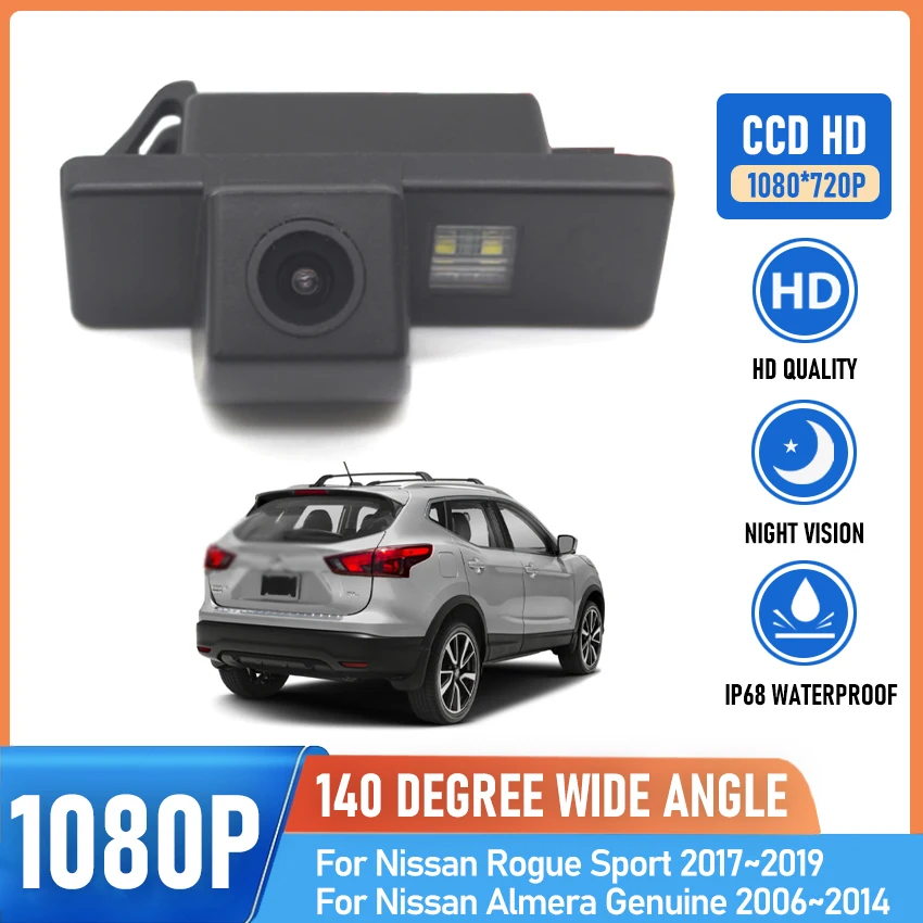 

Камера заднего вида 140 ° 1080P HD CCD ночного видения для Nissan Rogue Sport 2017 2018 2019 Almera 2006 ~ 2014