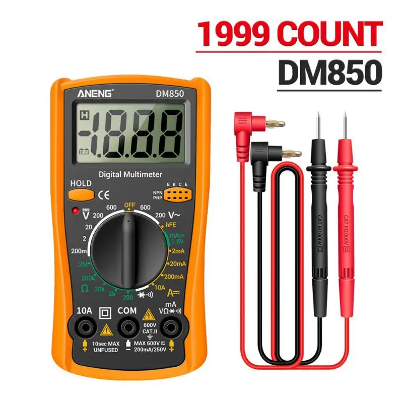 

6000 Counts 600a Digital Multimeter Professional Current Tester Voltmeter Fire Wire Tester Resistance Ohm Cap Hz Multifunctional