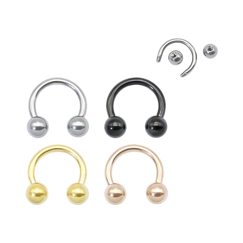 

1PC G23 Titanium Nose Septum Hoop Lip Rings Circular Barbell Piercing Ear Cartilage Tragus Helix Lobe Earrings Fashion Jewelry