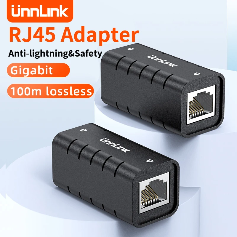 Разъем Unnlink RJ45 сетевой кабель с защитой от молнии удлинитель Ethernet-адаптера