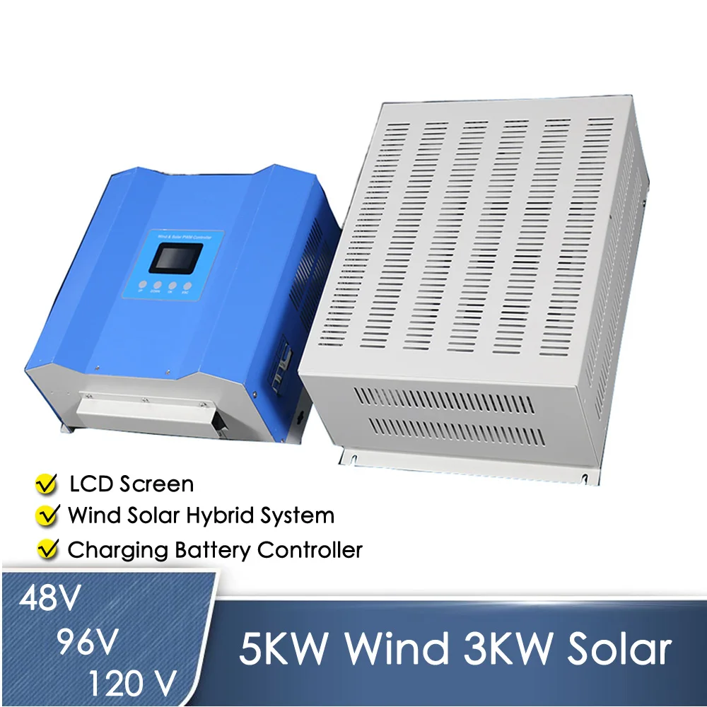 

5KW Wind 3KW Sola On Grid Intelligent Wind Solar Hybrid Controller Wind Controller MPPT Dump Load Wind Generator Solar Panel