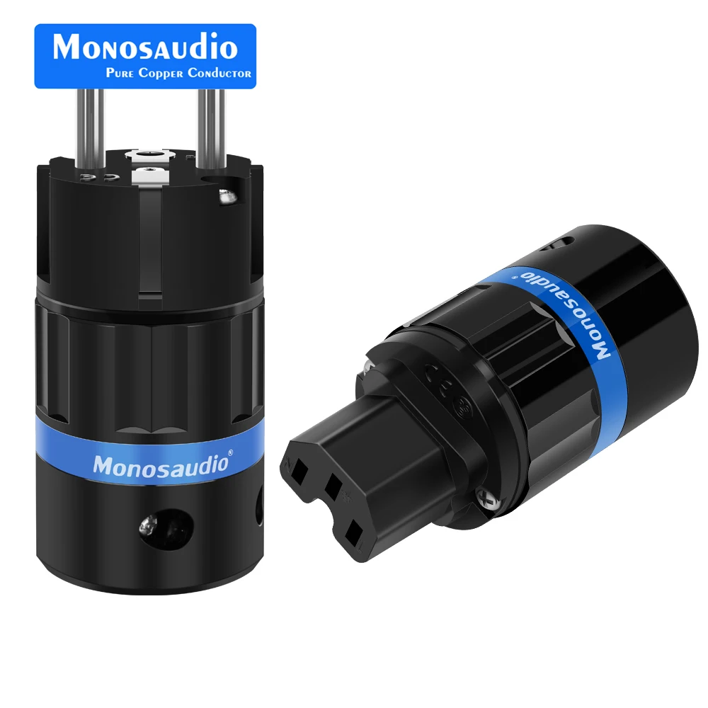 

Monosaudio E104R/F104R Hifi Rhodium Plated Pure Copper Schuko Power Plug High Quality EU Version Mains Power Cable Connector