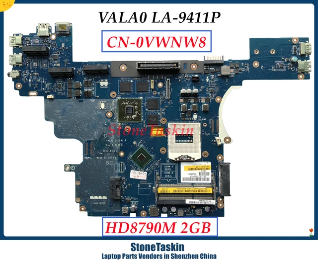 StoneTaskin High quality CN-0VWNW8 VALA0 LA-9411P FOR Dell Latitude E6540 Laptop Motherboard HM87 PGA947 HD8790M/2GB 100% Tested