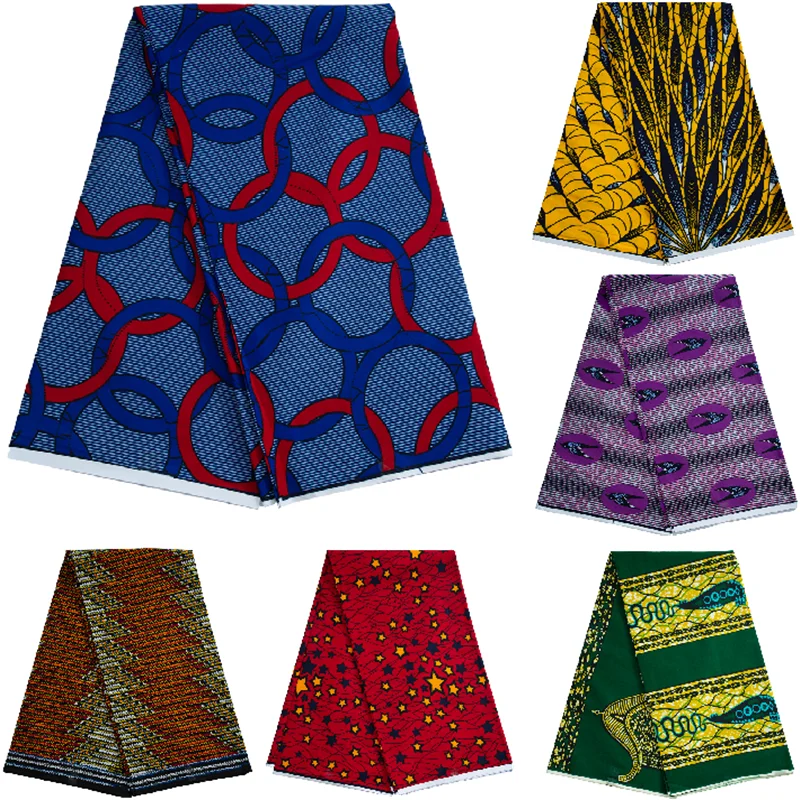 African Wax Printed Fabric 6 Yards Patchwork Sewing Dresses Material Artwork Accessory For Handsewing High Quality Cloth