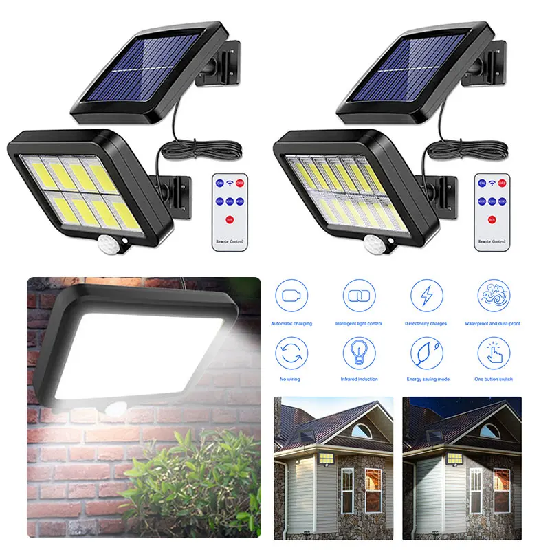 

Solar Powered Wall Lamp COB LED Waterproof PIR Motion Sensor Outdoor Garden Lamp