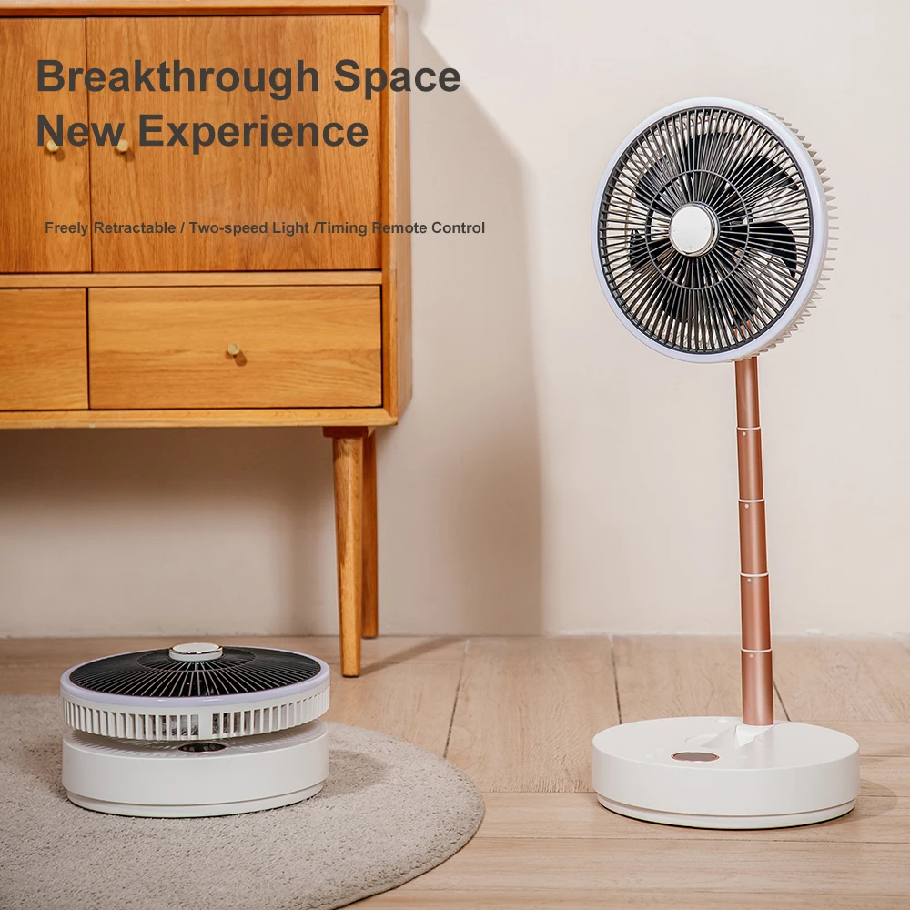 

New F3 10000mAh Folding Fan with Light Remote Control Portable Air Conditioning USB Rechargeable Wireless Fan Type C Floor Fan