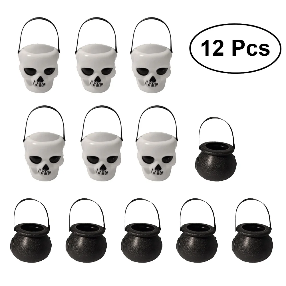 

Candy Party Bucket Treat Ghost Buckets White Baskets Tote Tag Pouch Basket Decorations Holder Witch