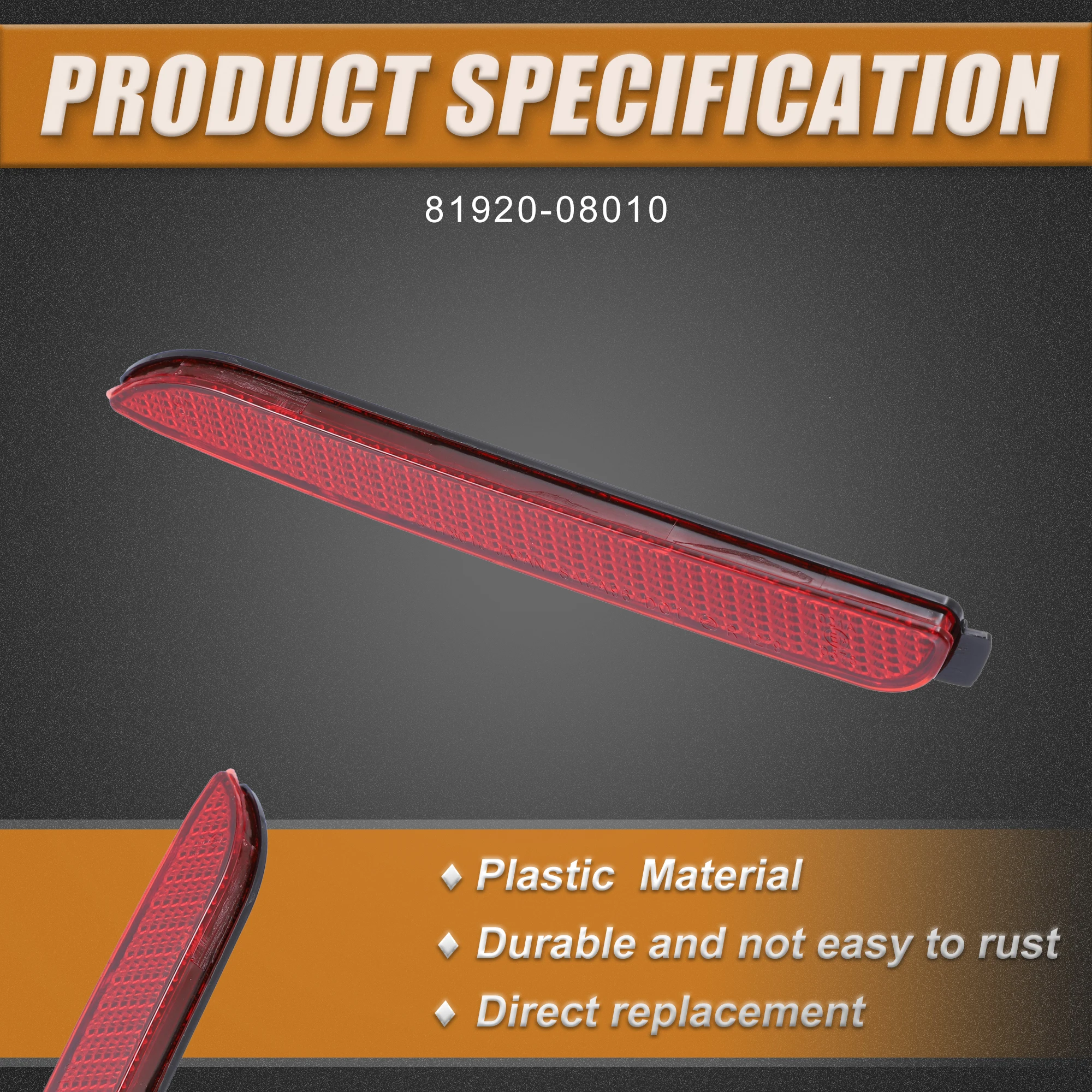 Uxcell задний левый правый бампер рефлекторная Обложка для Toyota RAV4 2019-2021 Lexus RC300 2016-2021