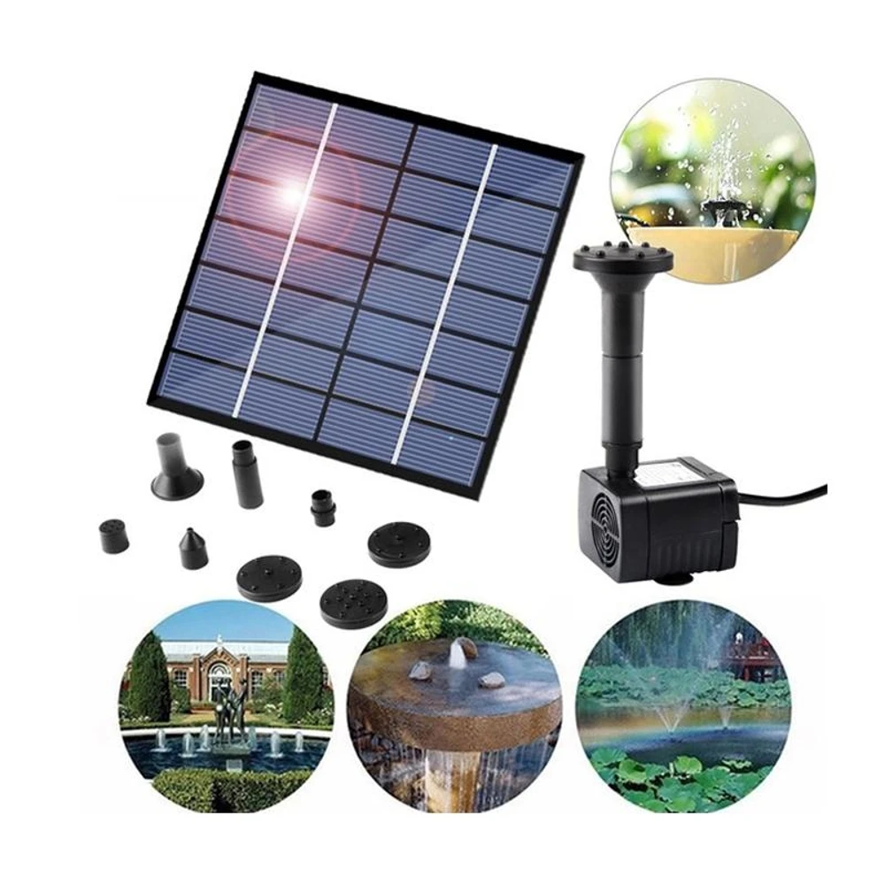 

200L/H Solar Fountain Water Pump 1.2W 1.4W Aquarium Tank Pump Solar Power Lake Pond Fountain 100CM Hight Energy-saving