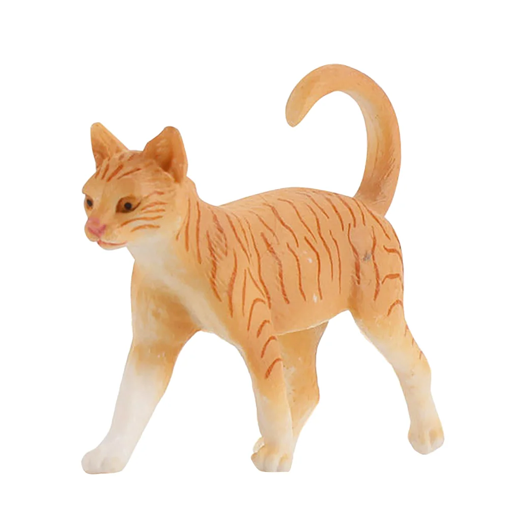 

Cat Statue Animal Model Cat Figurine Desktop Ornament Cartoon Craft Decoration for Room Hotel Office Home