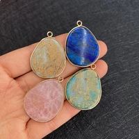 exquisite natural stone egg shape crystal pendant 26x35mm emperor stone lapis charm fashion diy necklace earring accessories