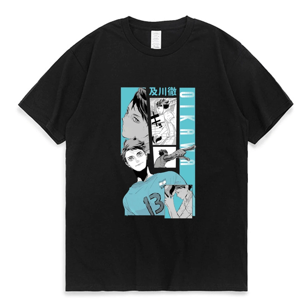 

Аниме Haikyuu футболка для мужчин и женщин Kei Tsukishima Bokuto Nishinoya футболка парная летняя 100% хлопковая Футболка оверсайз с коротким рукавом