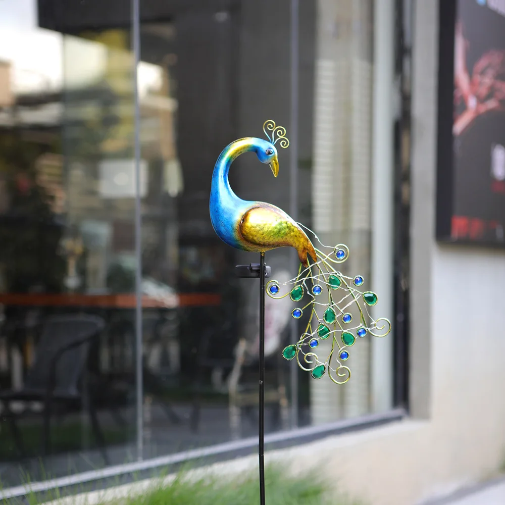 

Solar Powered LED Lawn Light Peacock Waterproof Fairy Garden Decor Lamp for Pavilion Yard Landscape Solar Garden Lawn Lights