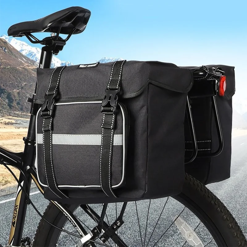 

28L Large Capacity Mountain Road Bike Rear Seat Universal Accessories Polyester Storage Pannier Pack Bicycle Double Bag