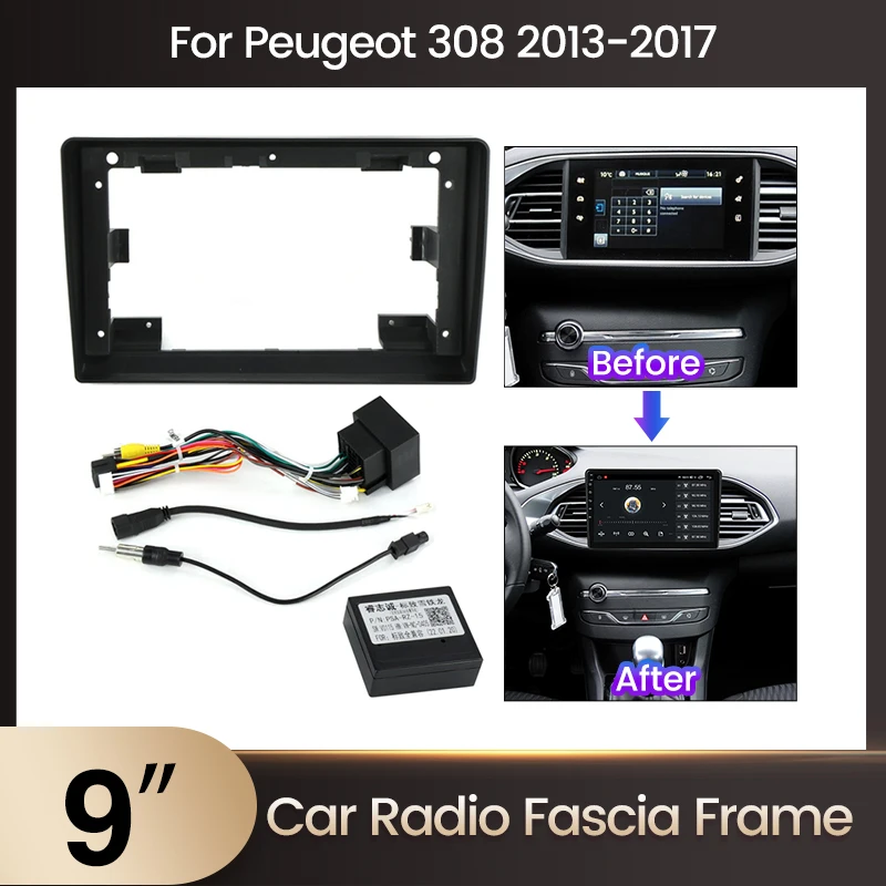 9 дюймовая рамка для автомобильной радиопанели Android Peugeot 308 SW s T9 2014-2017