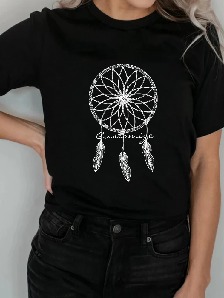 

Coming Woman Modern Artistic Dreamcatcher Print Harajuku Tshirts Casual Round Neck Short Sleeves Tops Tee Lady Clothing T-Shirt