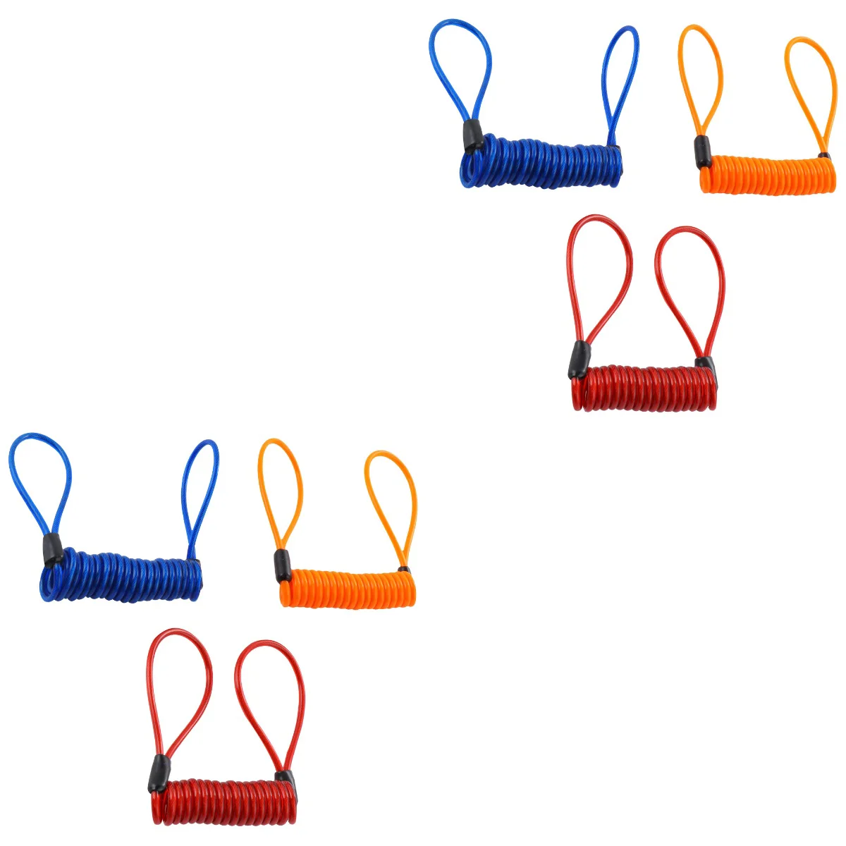 

6 pcs Disc Lock Cables Reminder Rope Bike Security Steel Cable(Red, Yellow, Blue)