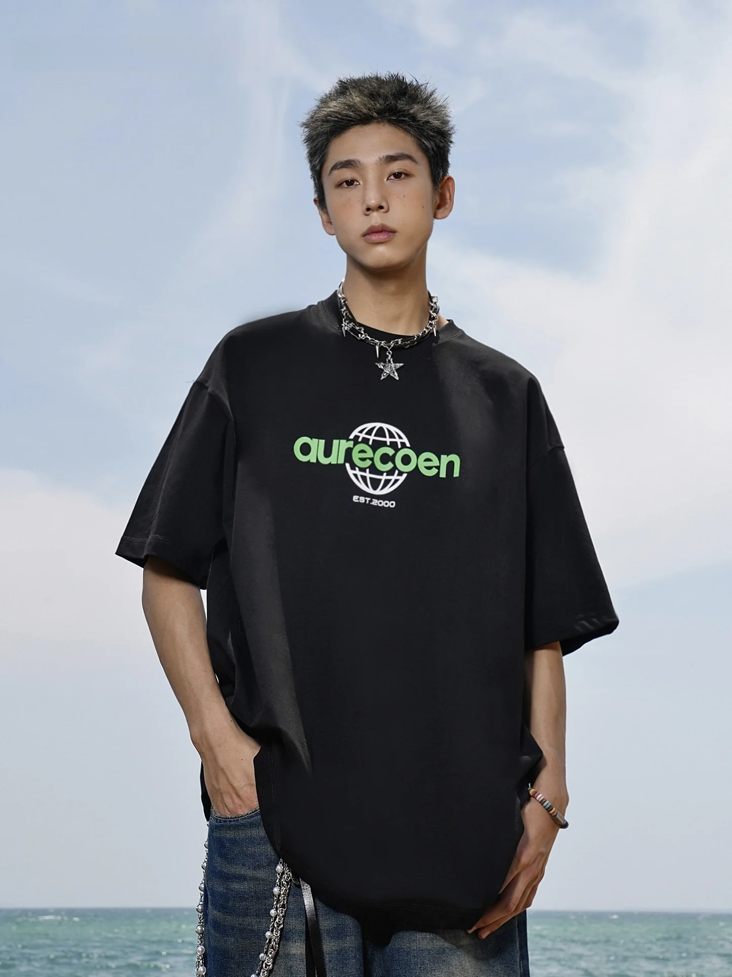 Gogosoon футболка с короткими рукавами мужская летняя новая хлопковая двойная пряжа