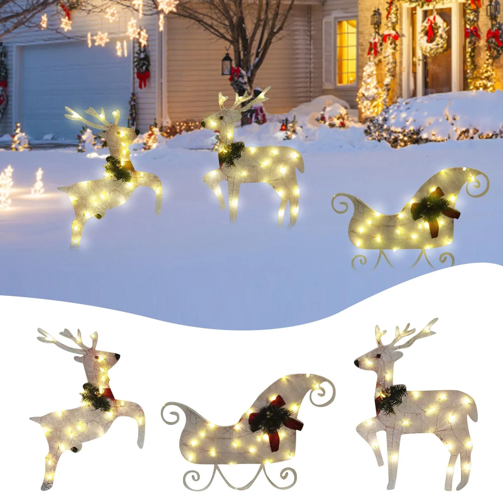 

3 шт., светящиеся рождественские украшения, 11,8 дюйма