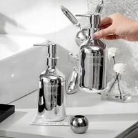 500ml silver soap dispenser luxury bathroom shampoo body wash bottles high quality liquid container pp lotion refill bottle