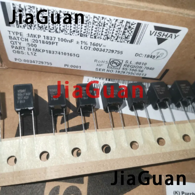 10PCS NEW BC VISHAY ERO MKP1837 0.1UF 160V 1% P5MM black film capacitor VISHAY-ERO 1837 104/160V 104 100NF