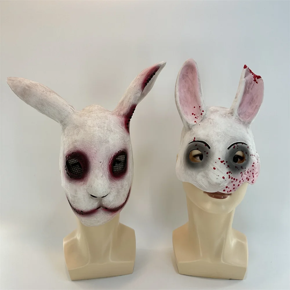 

Hot selling holiday headwear latex mask Bloody rabbit costume Halloween cosplay costume