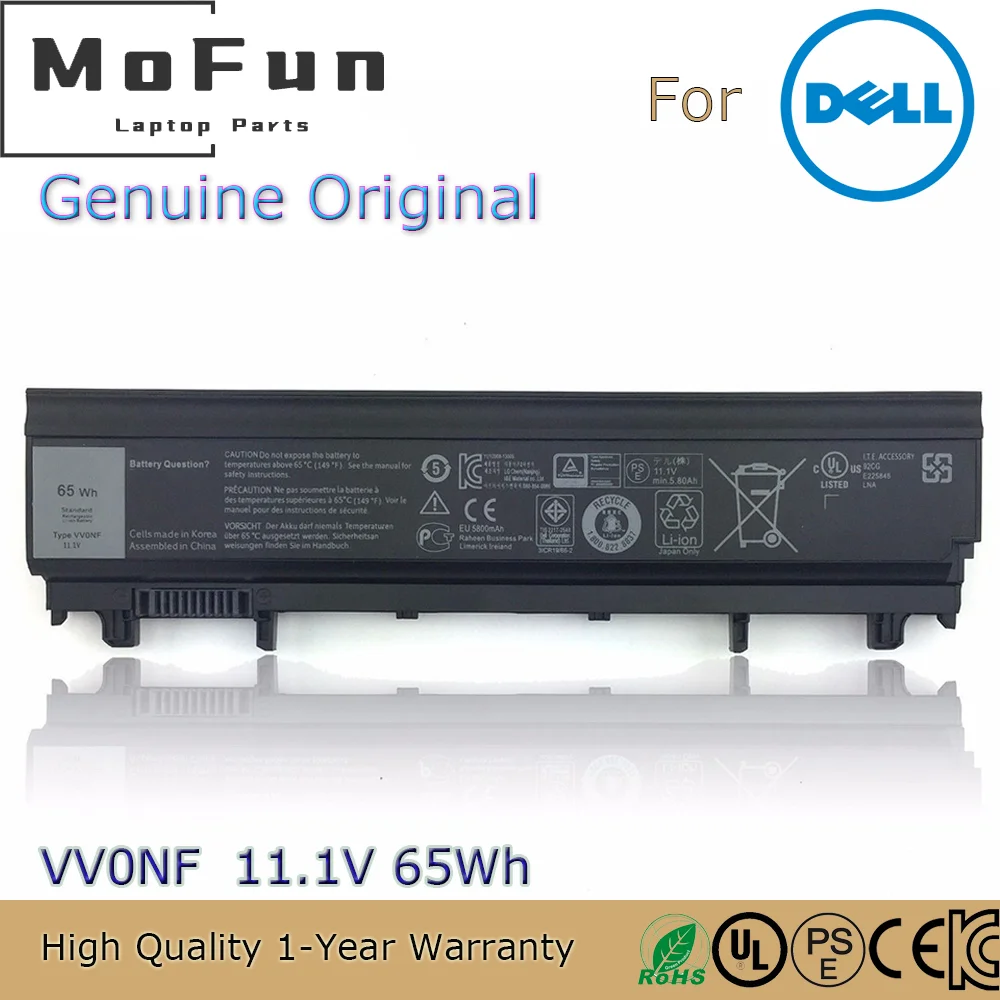 Совершенно новый оригинальный VV0NF 11 1 V 65Wh Аккумулятор для ноутбука Dell Latitude E5440 E5540
