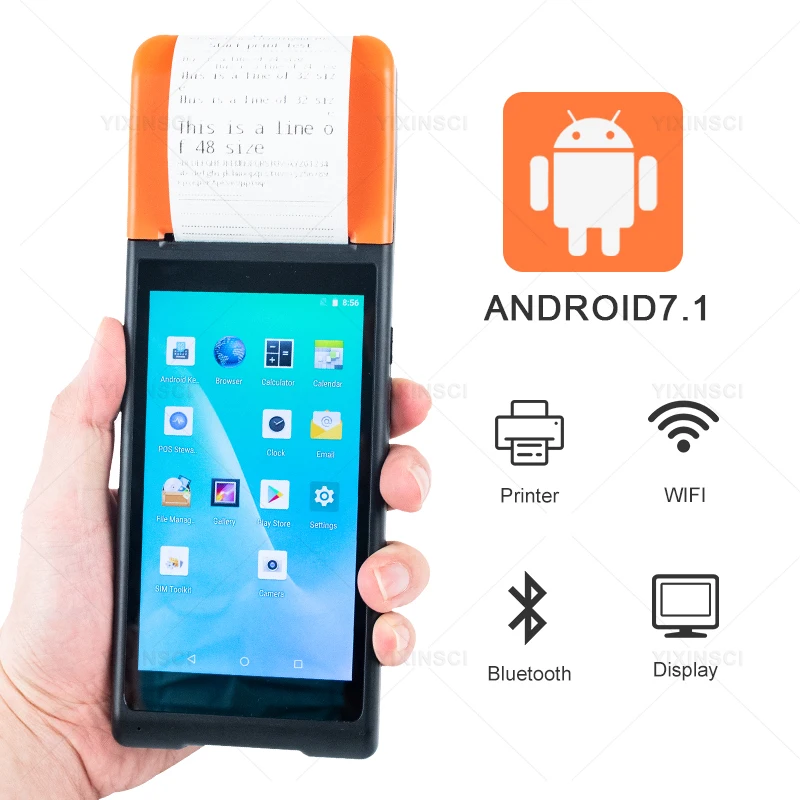 Терминальный POS-терминал Q8 Android 8 1 КПК 58 мм термопринтер для чеков Bluetooth Wi-Fi