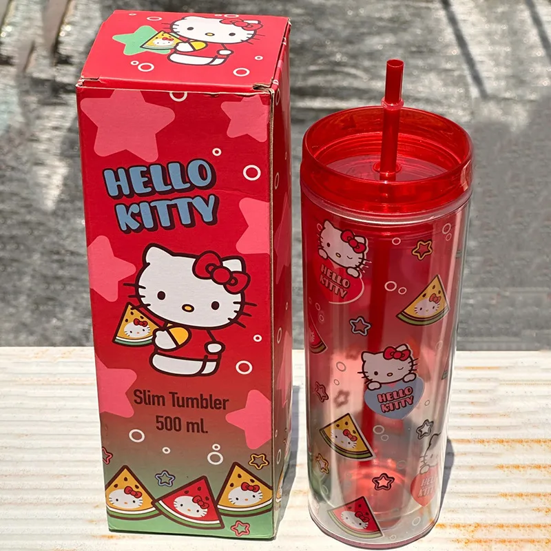 Новая милая новая соломенная чашка Sanrio Hello Kitty с героями мультфильмов для воды
