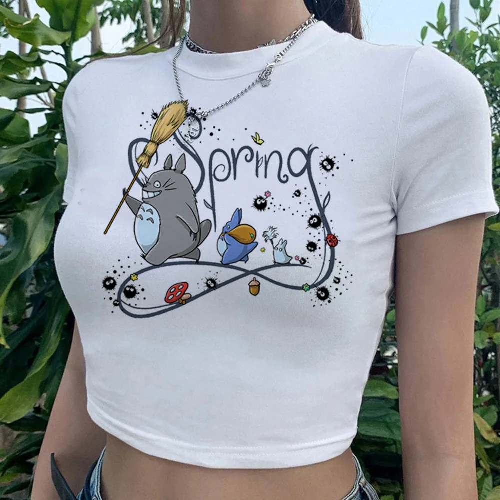 

Топ женский в стиле Миядзаки Хаяо, готический Сказочный кроп-топ с мангой, кавайная одежда в Корейском стиле, футболки