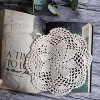 gerring crochet flowers lace doily dining table mat tableware pad drink tea car coasters set kitchen special accessories