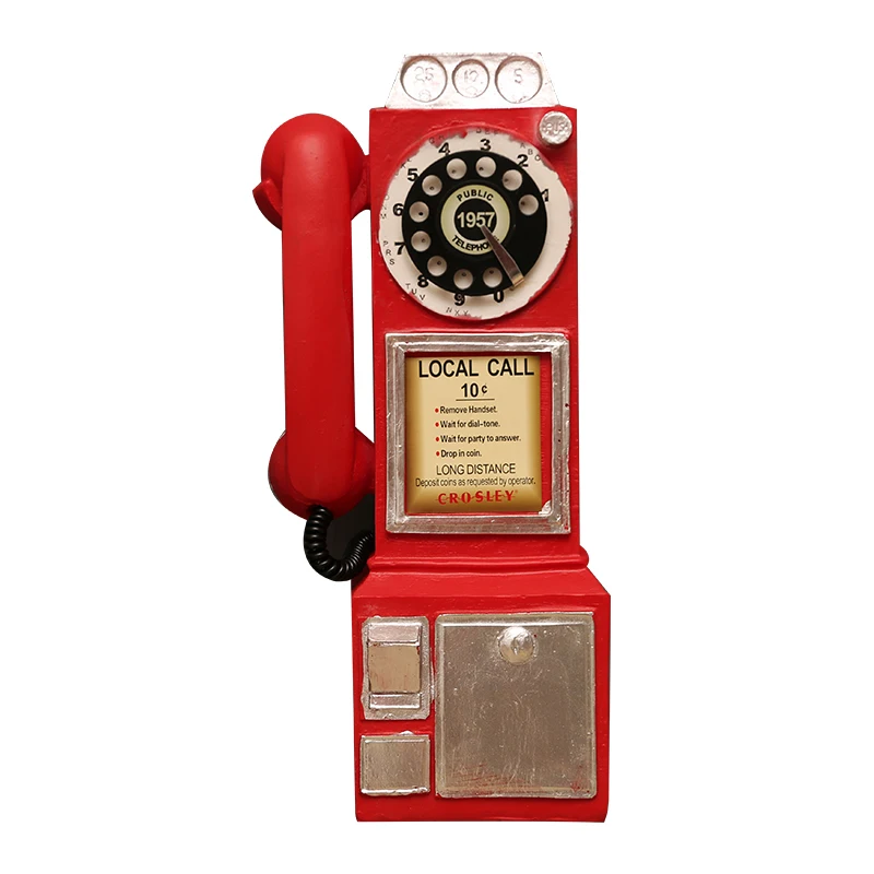 

Resin Retro Telephone Figurines Old Dirty Crafts Vintage Home Decor Ornaments Creative European Crafts Accessories
